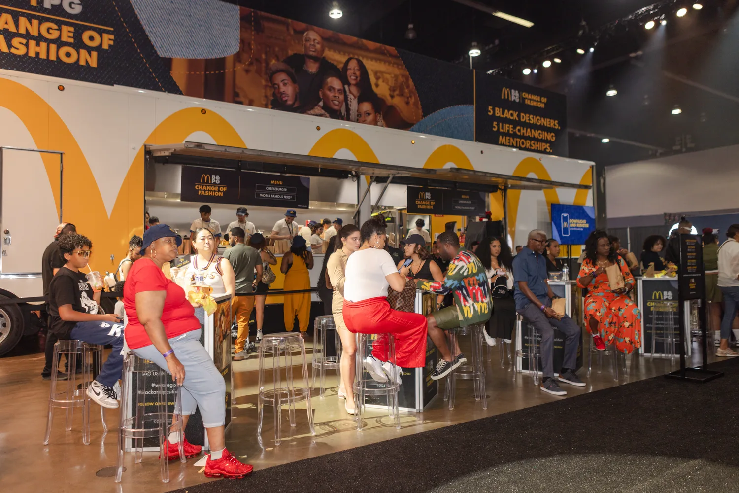The crowd inside the McDonald's activation